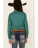 Amarillo Girls' Sweet Water Teal Foulard Geo Print Long Sleeve Western Shirt , Teal, hi-res