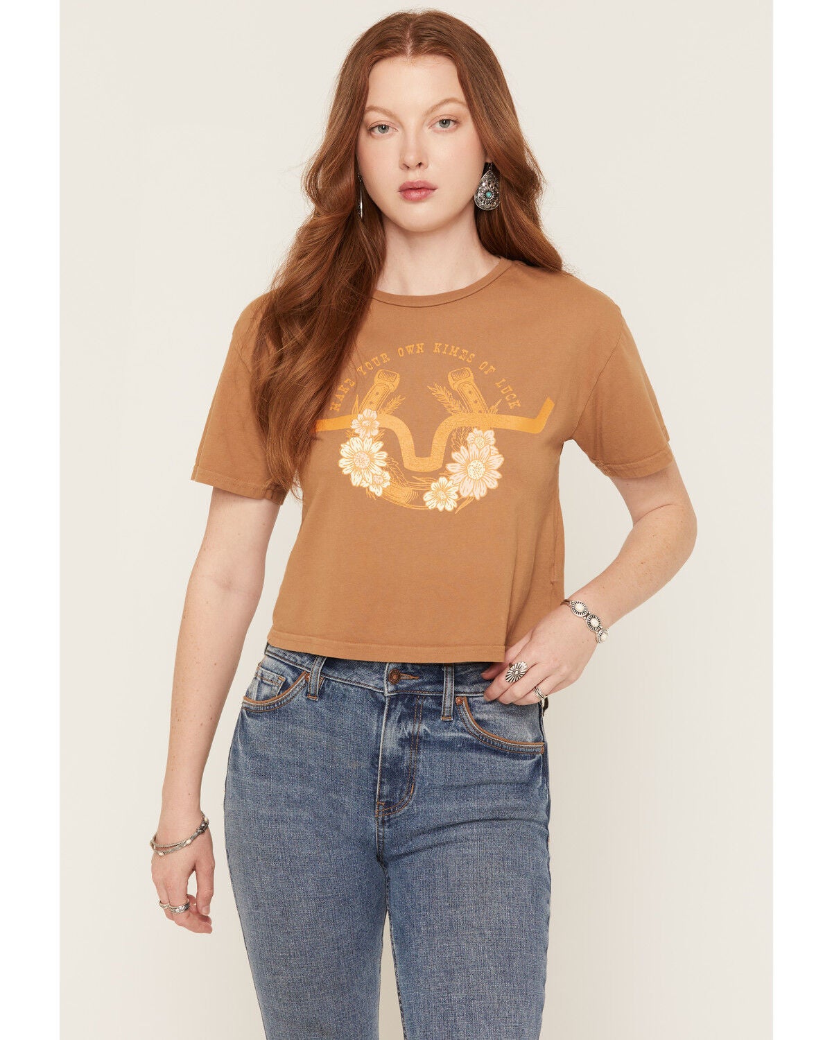 Image #1 - Kimes Ranch Women's Kimes of Luck Short Sleeve Graphic Tee, Brown, hi-res