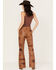Image #3 - Understated Leather Women's Vixen Mid Rise Leather Patched Pants, Tan, hi-res