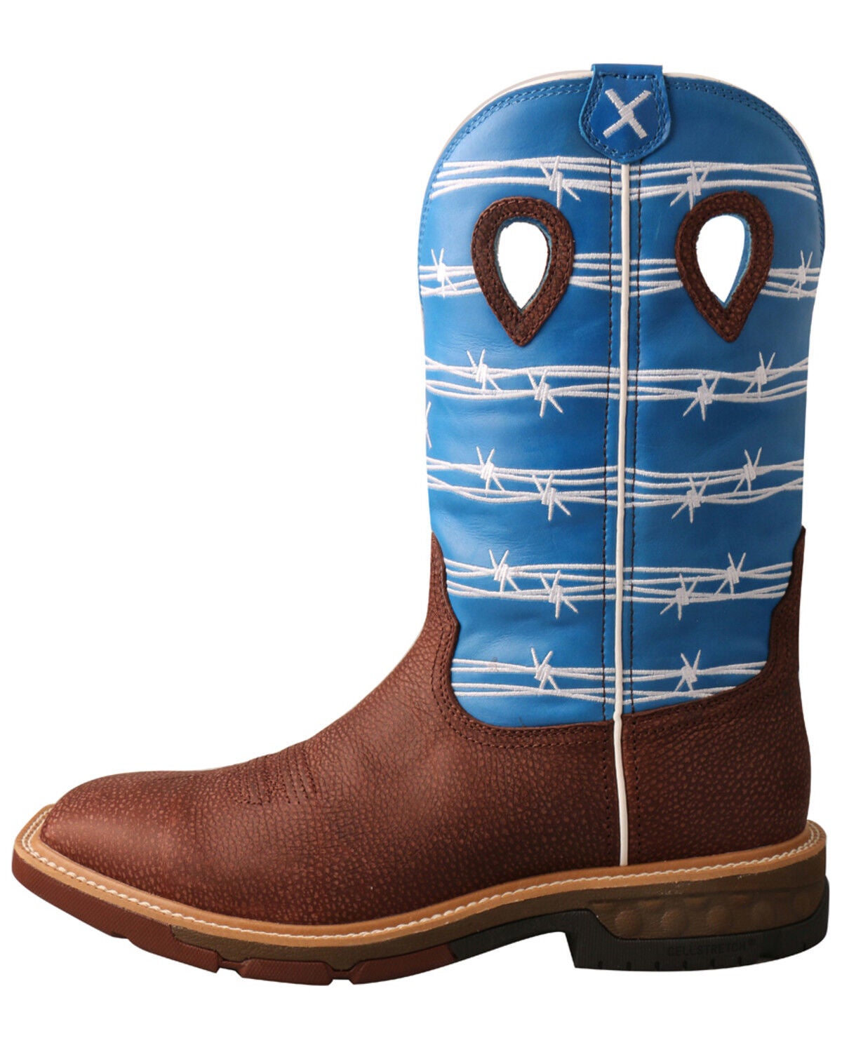 Image #3 - Twisted X Men's CellStretch Western Work Boots - Alloy Toe, Burgundy, hi-res