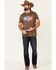 Moonshine Spirit Men's 120 Proof USA Graphic Short Sleeve T-Shirt , Distressed Brown, hi-res