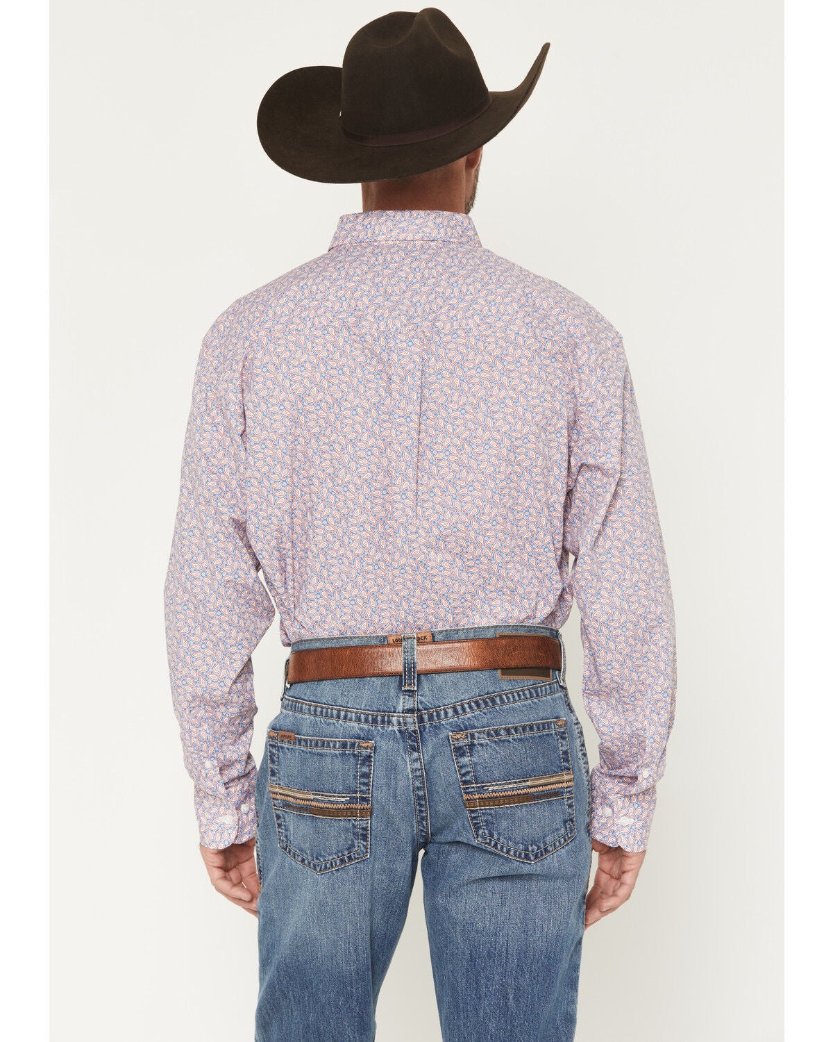 Image #4 - Wrangler Men's Paisley Print Long Sleeve Button-Down Stretch Western Shirt - Tall, Red, hi-res