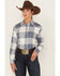 Image #1 - Wrangler Women's Boot Barn Exclusive Buffalo Check Print Long Sleeve Western Flannel Snap Shirt, Blue/white, hi-res