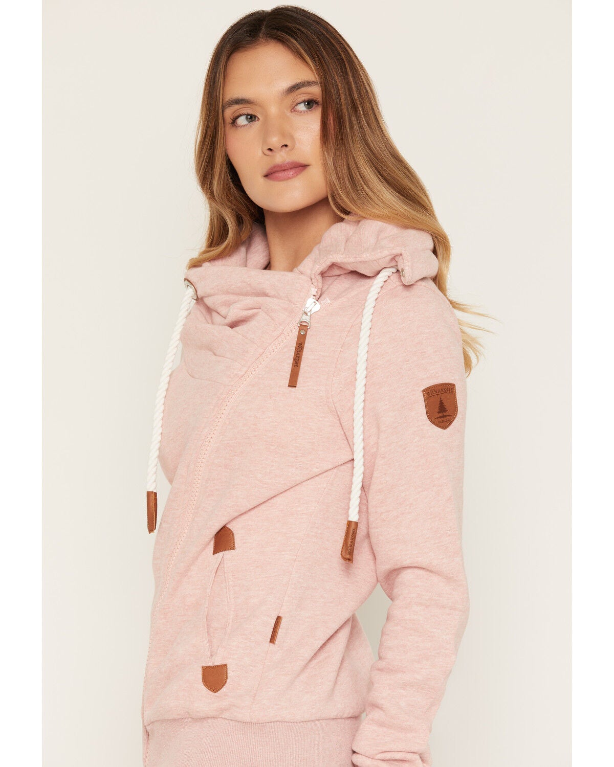 Image #2 - Wanakome Women's Hestia Asymmetrical Full-Zip Sweatshirt, Pink, hi-res