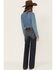 Ariat Women's Medium Wash Perfect-Rise Maggie Stretch Wide Trouser Flare Jeans, Blue, hi-res
