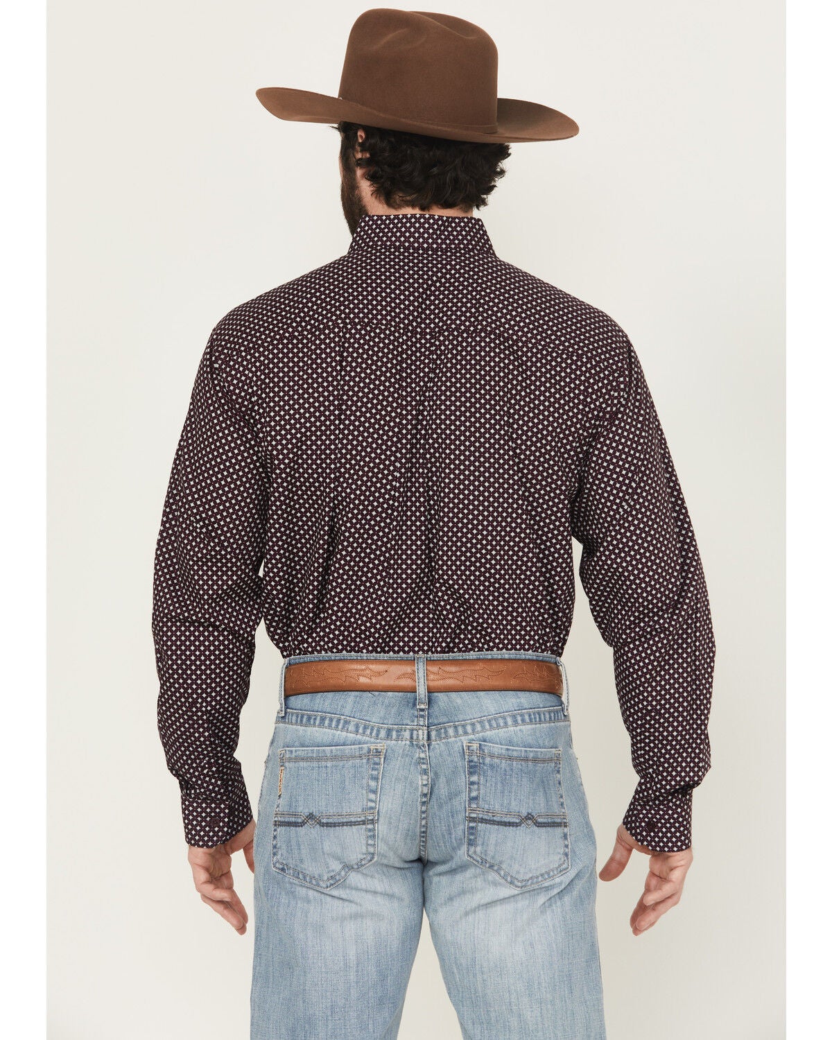Image #4 - Cinch Men's Geo Print Long Sleeve Button-Down Western Shirt, Purple, hi-res