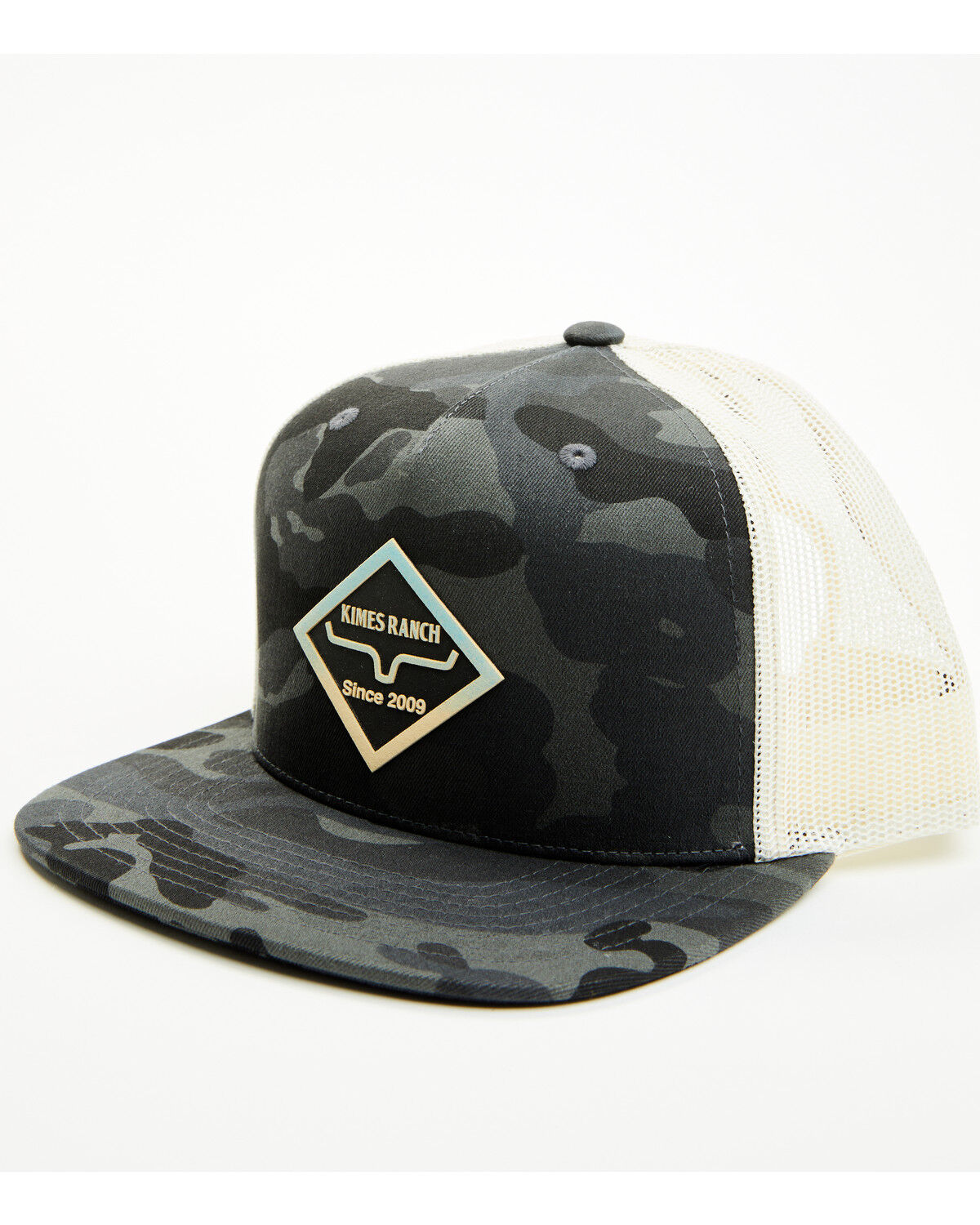 Image #1 - Kimes Ranch Men's Diamond Dogs Camo Mesh Back Ball Cap, Camouflage, hi-res