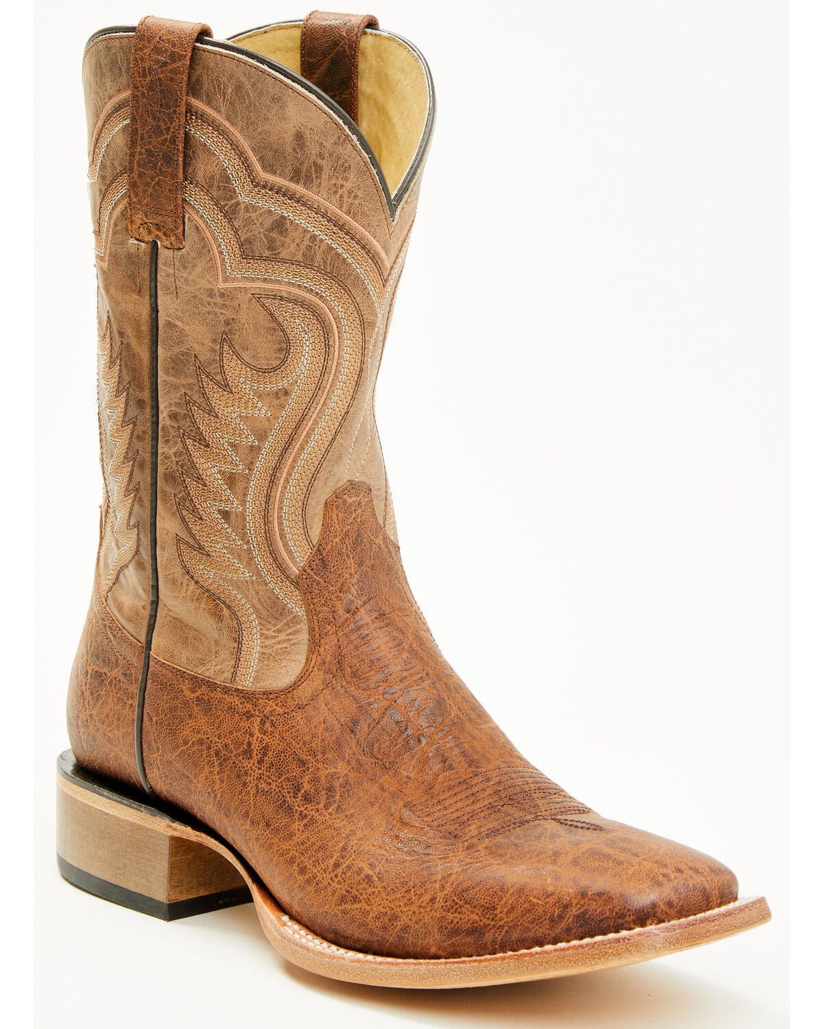 Image #1 - Cody James Cush Core&reg; Men's Rover Elephant Print Western Boots - Broad Square Toe, Cognac, hi-res