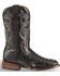 Image #2 - El Dorado Men's Handmade Full Quill Ostrich Stockman Boots - Broad Square Toe, Black, hi-res