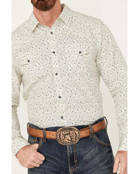 Image #3 - Gibson Trading Co. Men's Level Up Floral Print Long Sleeve Snap Western Shirt, Ivory, hi-res