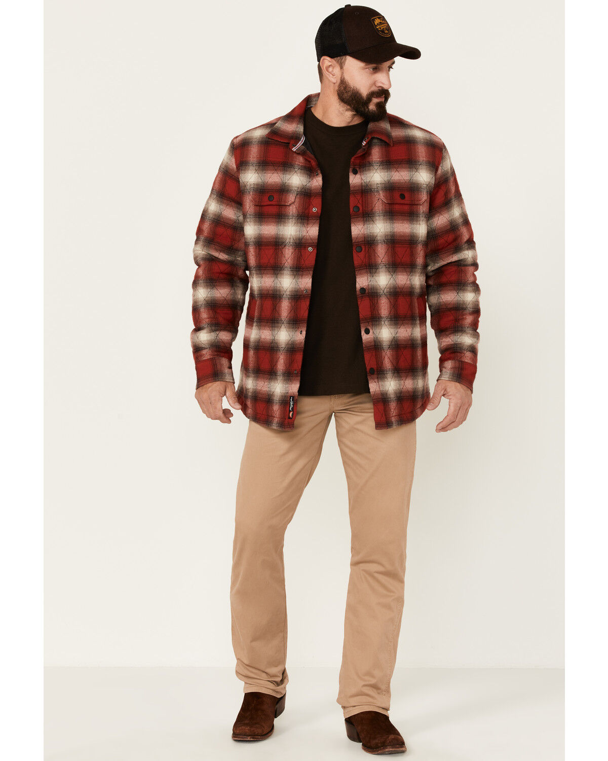 Image #2 - Flag & Anthem Men's Morrison Plaid Quilted Button Down Western Shirt Jacket , , hi-res