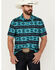 Image #1 - Panhandle Men's Southwestern Print Short Sleeve Performance Polo Shirt, Turquoise, hi-res
