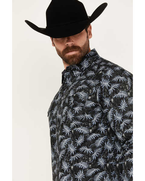Image #2 - Moonshine Spirit Men's Kaanapali Floral Print Long Sleeve Snap Western Shirt, Black, hi-res