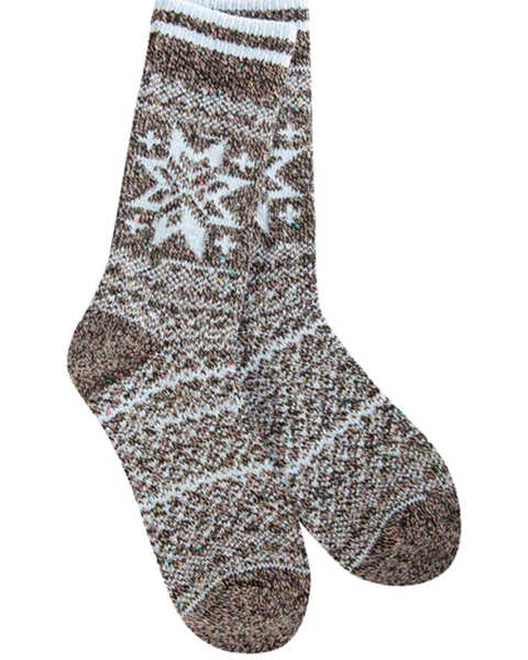 Image #1 - World's Softest Women's Weekend Holiday Confetti Crew Sock, Blue, hi-res