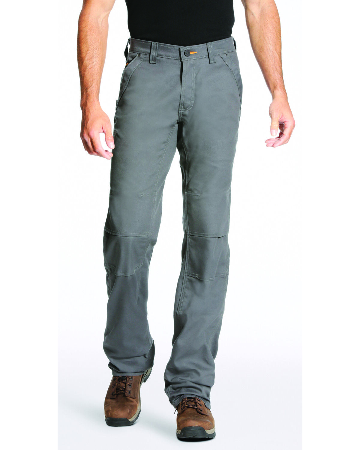 Image #2 - Ariat Men's Rebar M4 Stretch Canvas Utility Straight Pants, Light Grey, hi-res