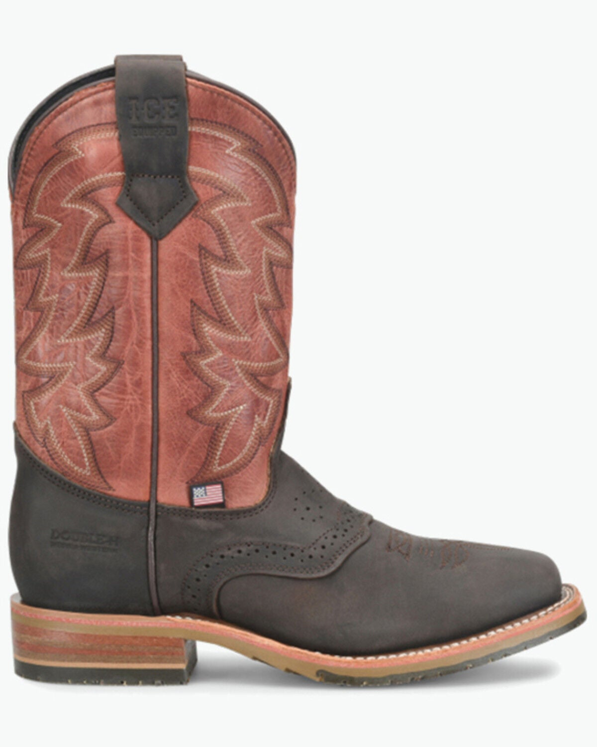 Image #1 - Double H Men's 11" Young Pull-On Work Boots - Steel Toe, Brown, hi-res