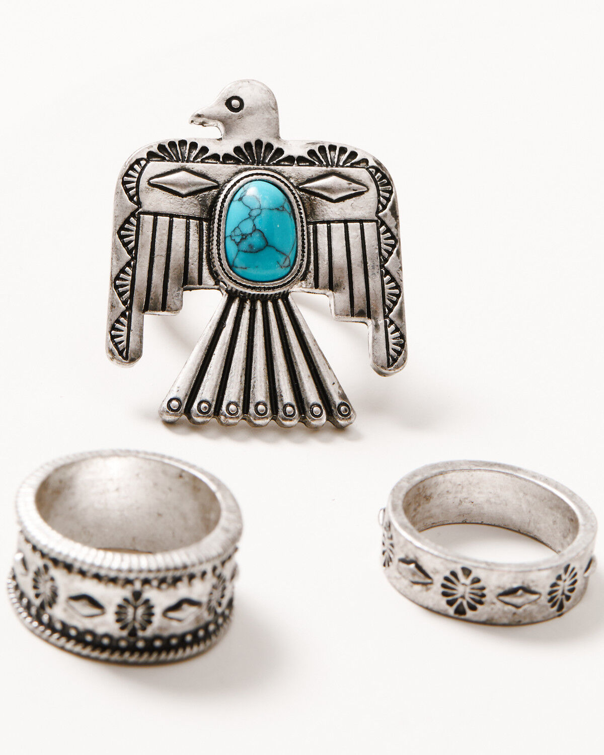 Image #1 - Idyllwind Women's Myrtle Thunderbird Ring Set - 3 Piece, Turquoise, hi-res