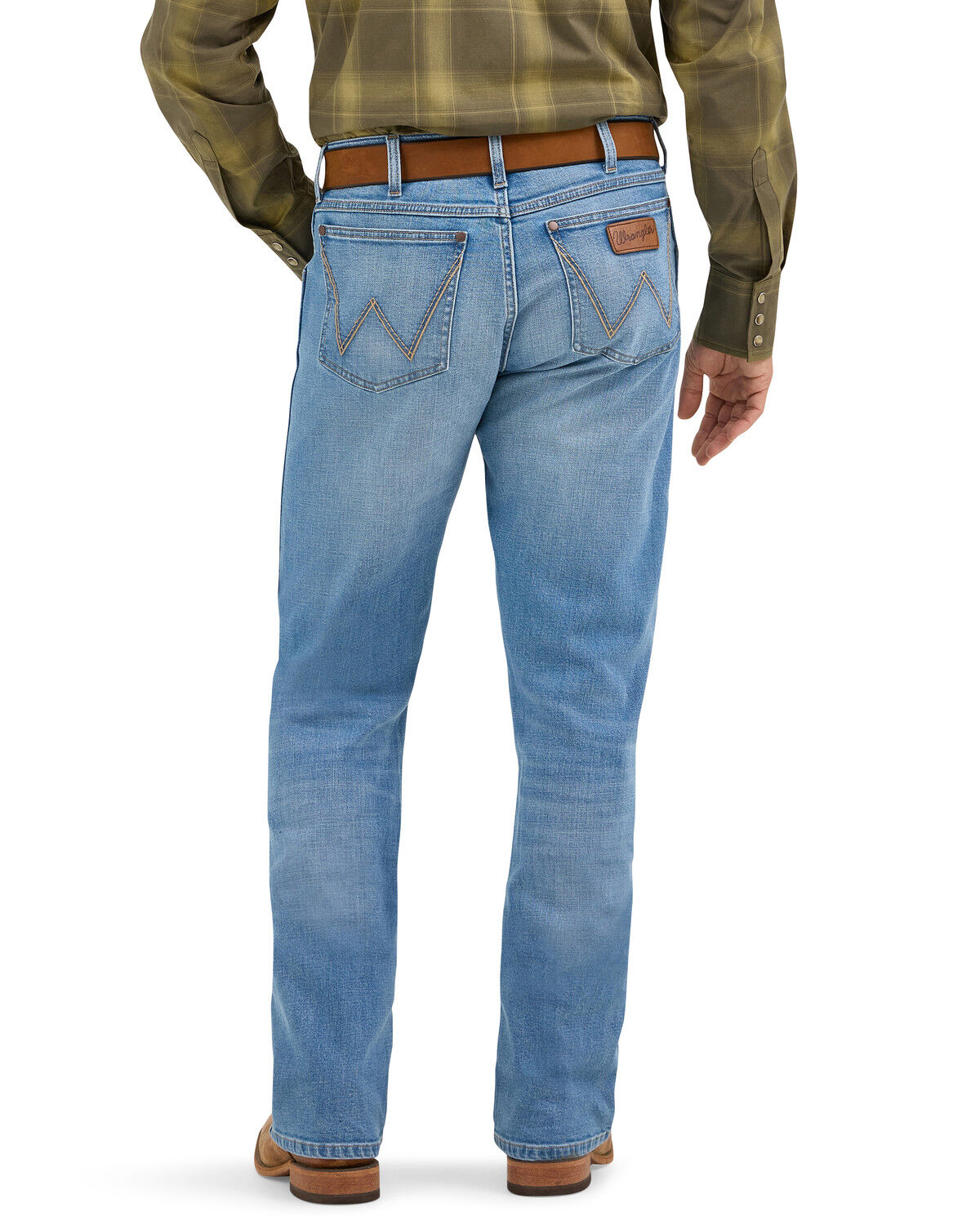 Image #1 - Wrangler Retro Men's Medium Wash Slim Bootcut Stretch Denim Jeans, Medium Wash, hi-res
