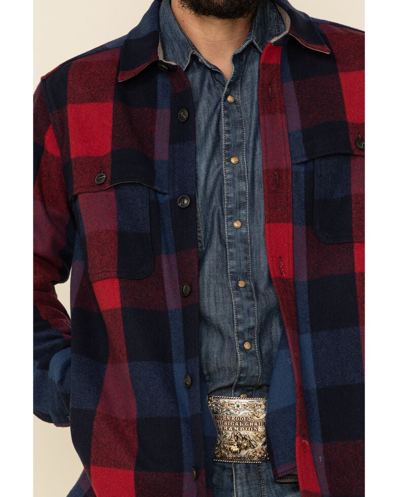 Pendleton Men's Navy Heston ButtonFront Wool Shirt Jacket Sheplers