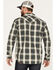 Image #4 - Moonshine Spirit Men's All Day Long Large Plaid Snap Western Shirt, Green, hi-res