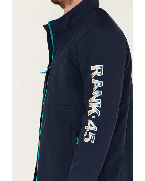 Image #3 - RANK 45® Men's Irwin Logo Softshell Jacket, Blue, hi-res