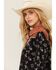 Image #2 - Cruel Girl Women's Conversation Print Long Sleeve Snap Western Shirt, Black, hi-res