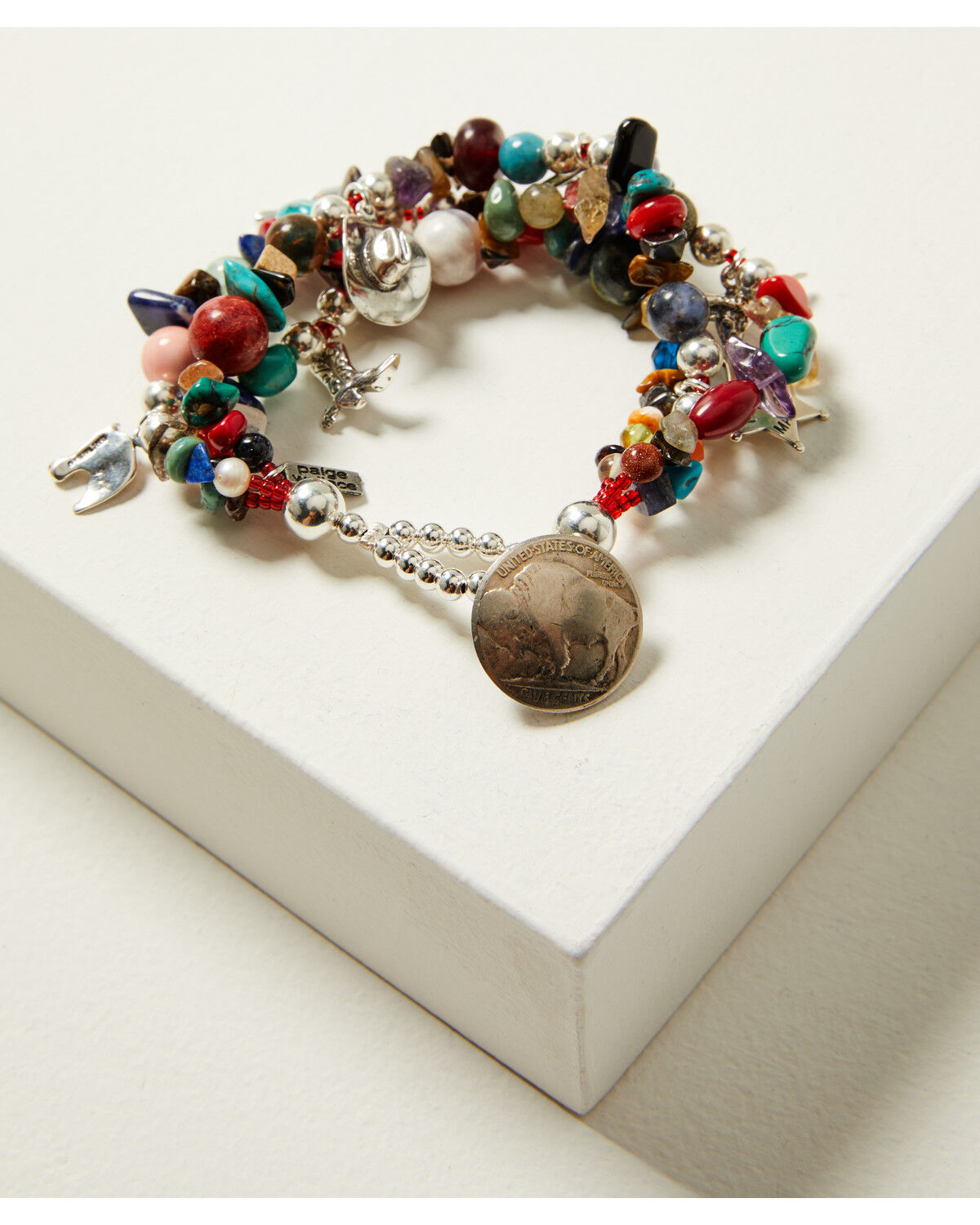 Image #1 - Paige Wallace Women's Multi Stone Western Charm Bracelet, Multi, hi-res