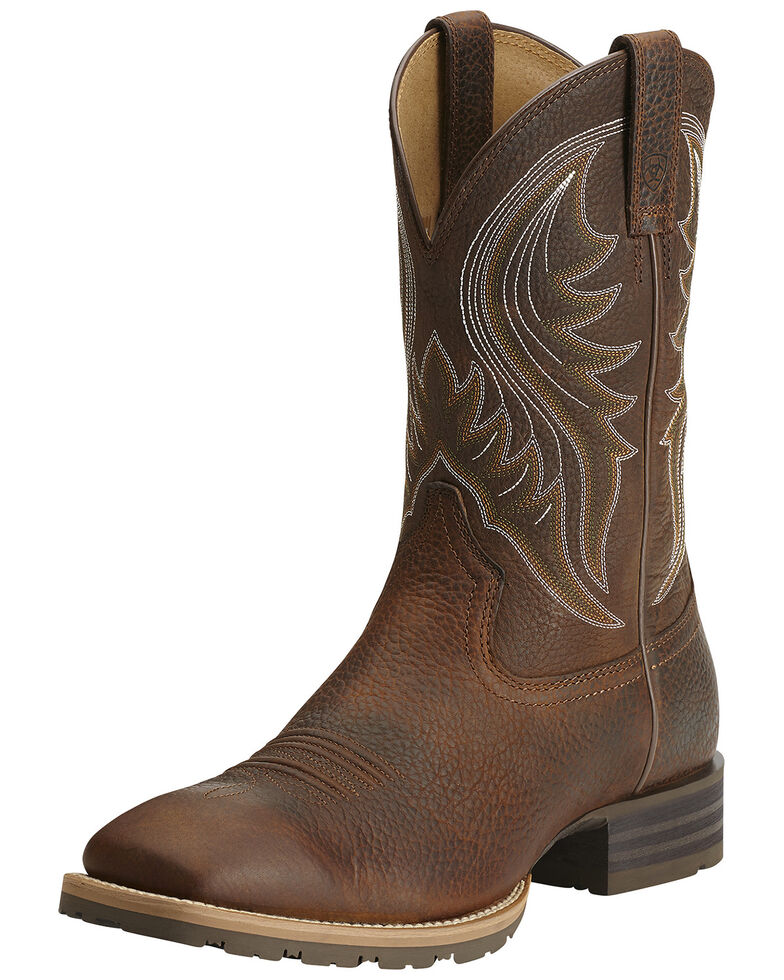 Ariat Hybrid Rancher Cowboy Boots - Square Toe, Brown, hi-res