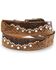 Tony Lama Kaitlyn Crystal Leather Western Belt, Brown, hi-res