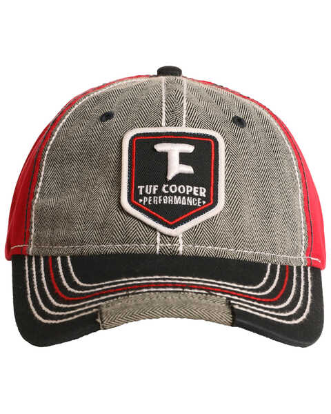 Image #1 - Tuf Cooper Performance Men's Emblem Patch Baseball Cap, Grey, hi-res