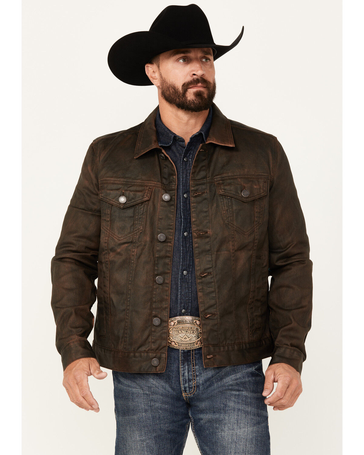 Moonshine Spirit Men's Coated Denim Jacket | Sheplers