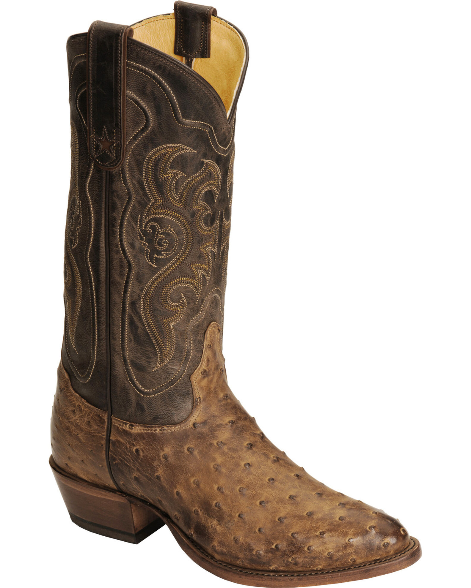 Tony Lama Men's Vintage Full Quill Ostrich Boots - Medium Toe