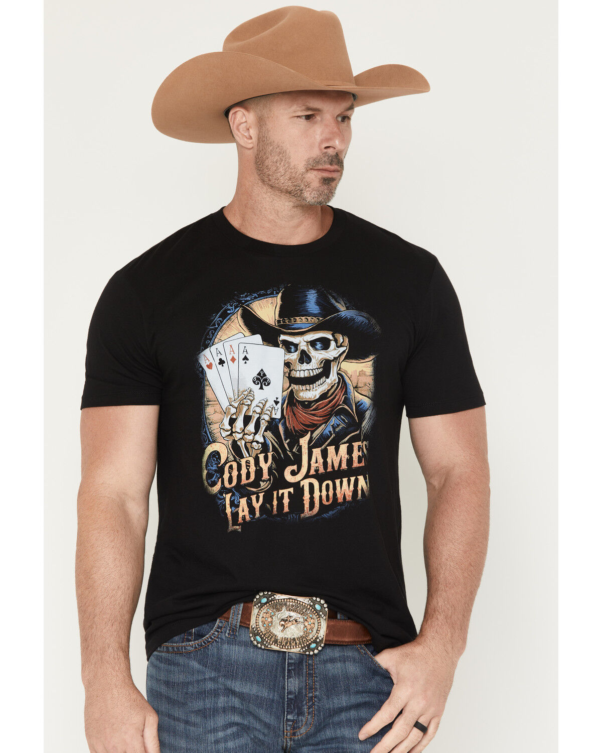 Image #1 - Cody James Men's Lay It Down Short Sleeve Graphic T-Shirt, Black, hi-res