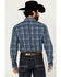 Image #4 - Wrangler Retro Men's Premium Plaid Print Long Sleeve Button-Down Western Shirt, Blue, hi-res