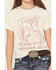 Image #2 - Shyanne Girls' Shoulda Been A Cowgirl Short Sleeve Graphic Tee, Off White, hi-res