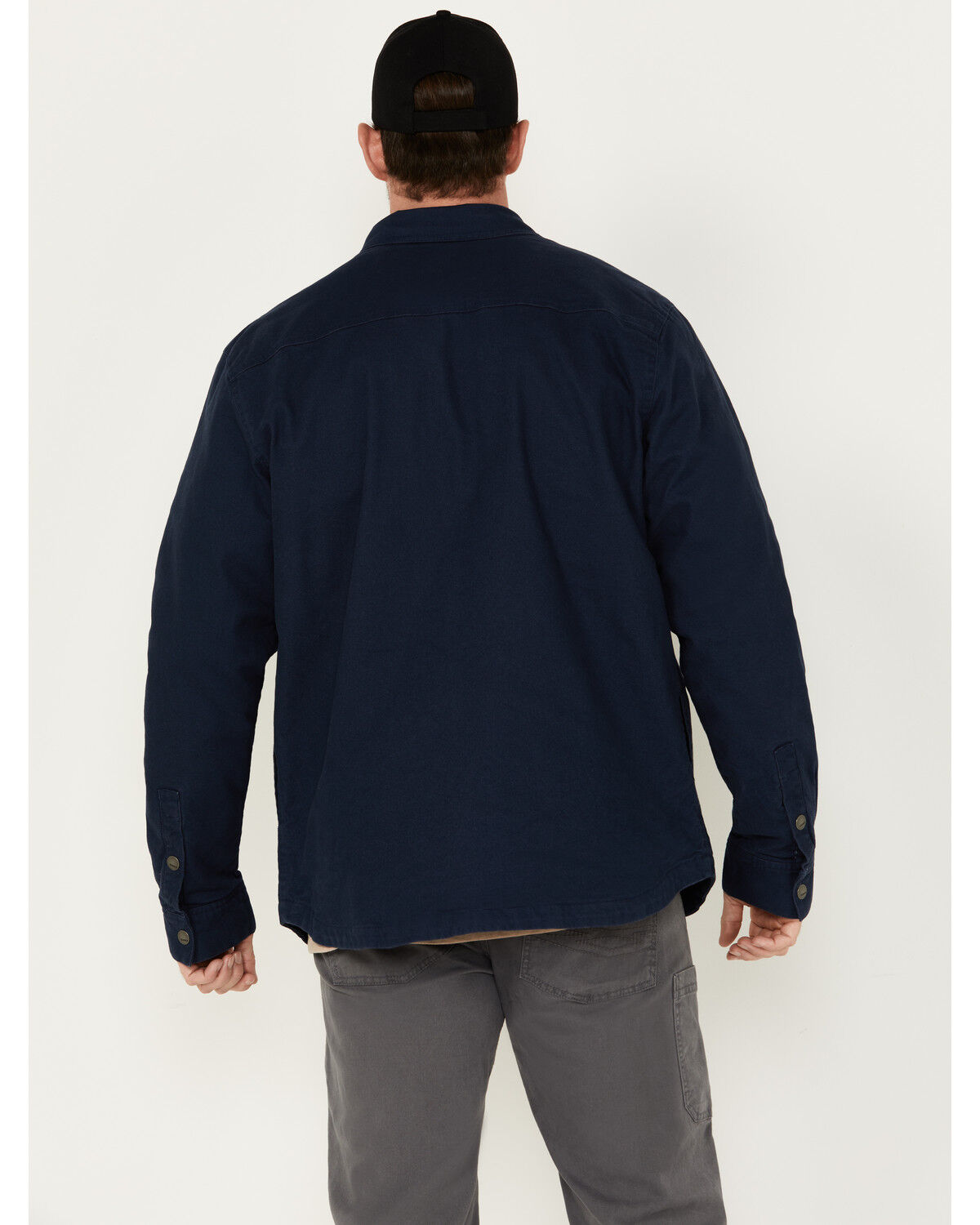 Image #4 - Hawx Men's Weathered Canvas Fleece Lined Jacket, Navy, hi-res