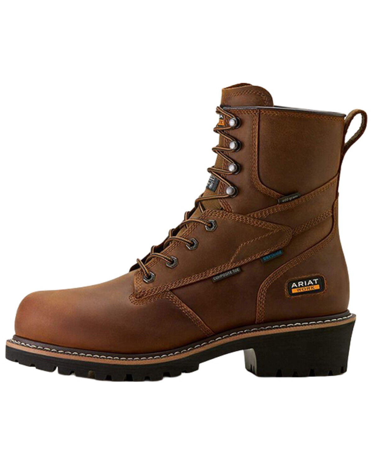 Image #2 - Ariat Men's Logger Shock Shield Waterproof Insulated Work Boots - Composite Toe, Brown, hi-res