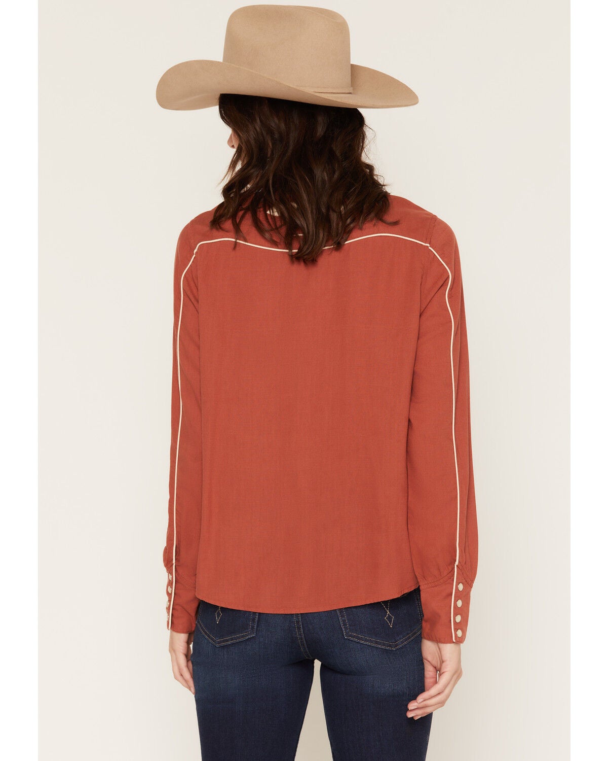 Image #4 - Kimes Ranch Women's Stevie Floral Embroidered Long Sleeve Pearl Snap Western Shirt, Red, hi-res