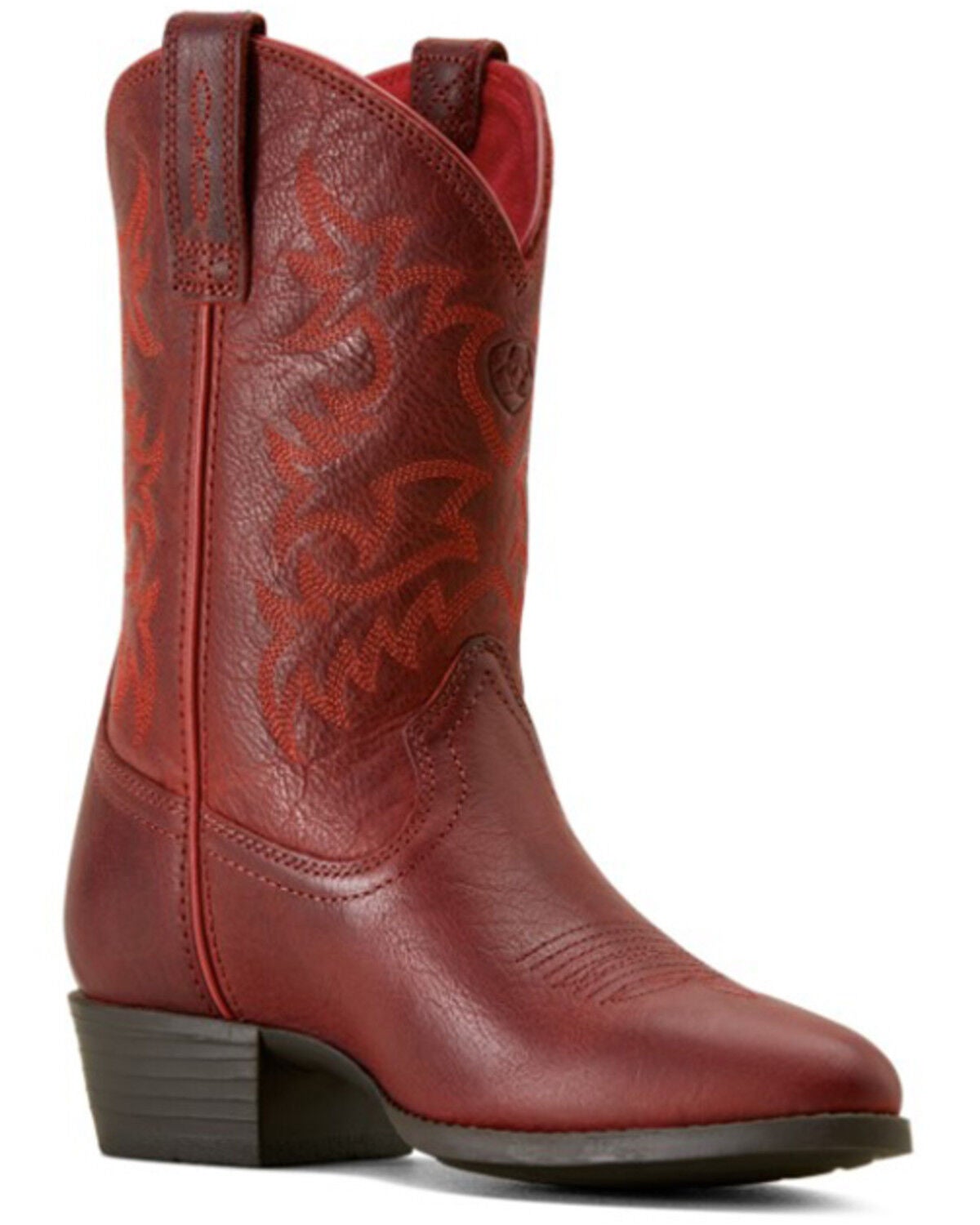 Ariat Girls' Heritage Rosy Western Boots - Round Toe, Red, hi-res