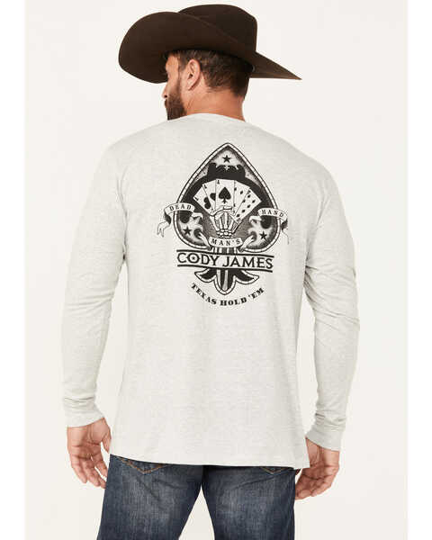 Image #4 - Cody James Men's Spades Long Sleeve Graphic T-Shirt, Heather Grey, hi-res