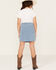 Image #3 - Hayden Girls' Herringbone Textured Denim Skirt, Blue, hi-res