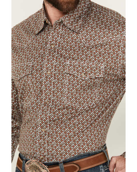Image #3 - Wrangler 20X Men's Long Sleeve Snap Western Shirt, Rust Copper, hi-res