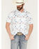 Image #1 - Panhandle Slim Men's Western Conversation Short Sleeve Snap Performance Polo Shirt, White, hi-res
