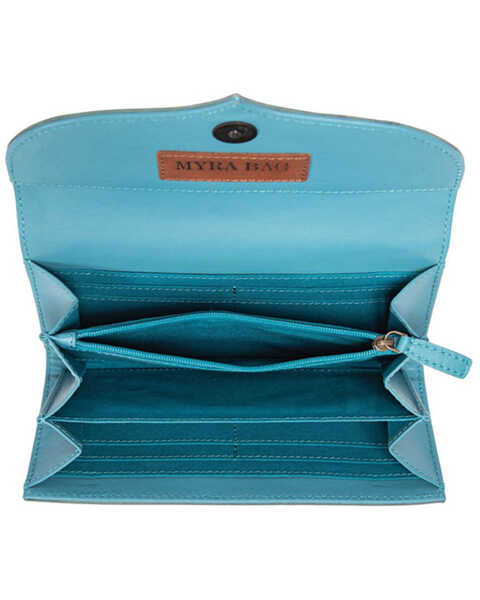 Image #4 - Myra Bag Women's Flower Crest Ridge Wallet , Turquoise, hi-res