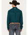 Image #4 - RANK 45® Men's Roughie Solid Long Sleeve Button-Down Western Performance Shirt, Teal, hi-res