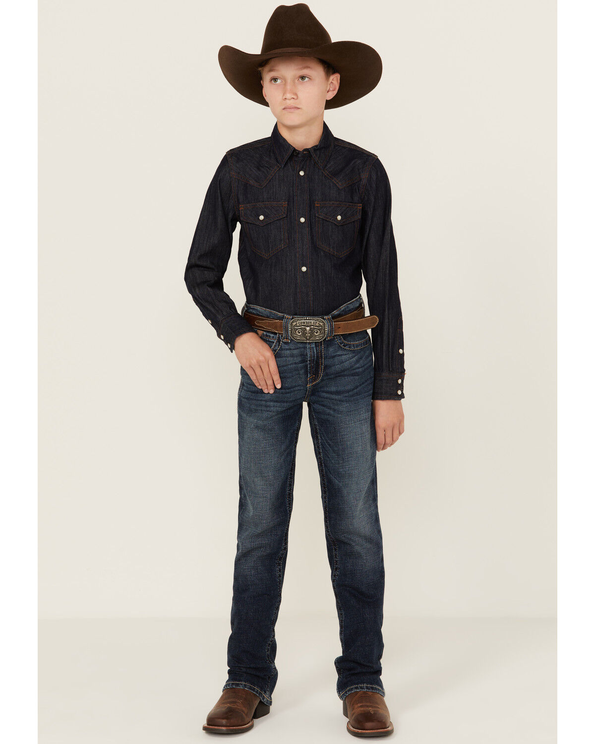 Image #1 - Ariat Boys' Relaxed Bootcut Denim Jeans, Blue, hi-res