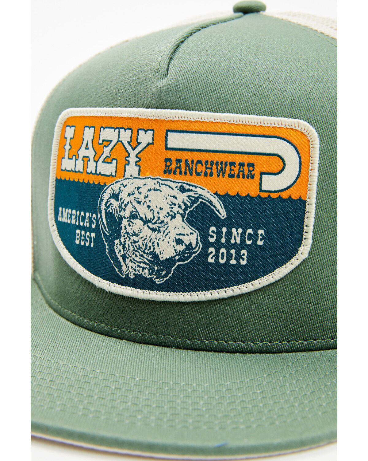 Image #2 - Lazy J Ranch Wear Men's Americas Best Trucker Cap, Green, hi-res