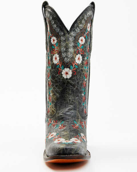 Image #5 - Corral Women's Floral Blacklight Western Boots - Square Toe , Black, hi-res