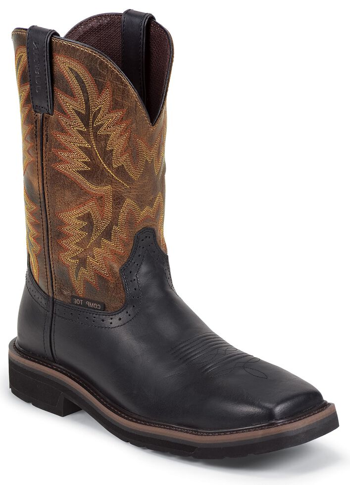 black justin work boots