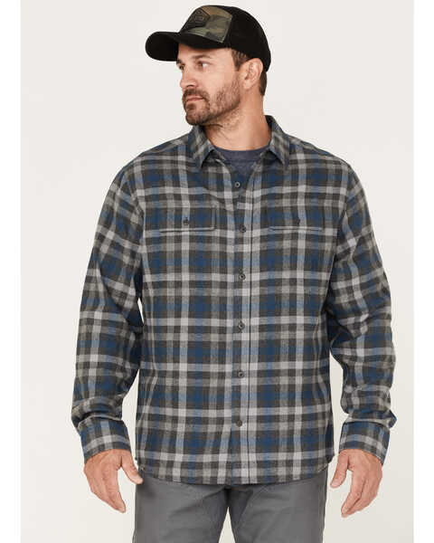 Brothers & Sons Men's Everyday Plaid Button-Down Western Flannel Shirt , Blue, hi-res
